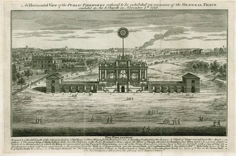Templo em honra da paz de Aix la Chapelle 1749 de English School