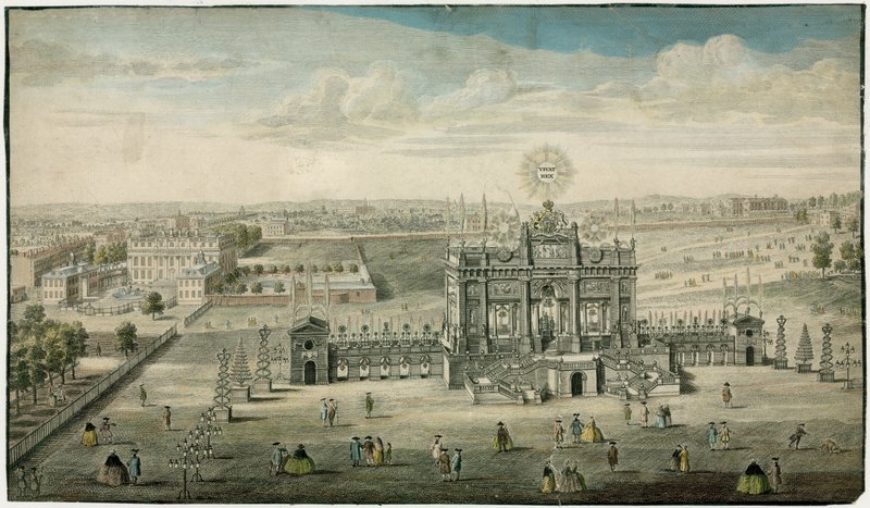 Templo em honra da paz de Aix la Chapelle 1749 de English School