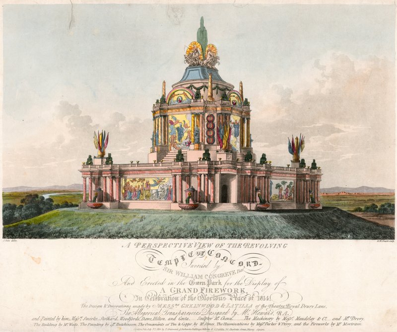 Templo da Concórdia erigido para a paz de 1814 de English School