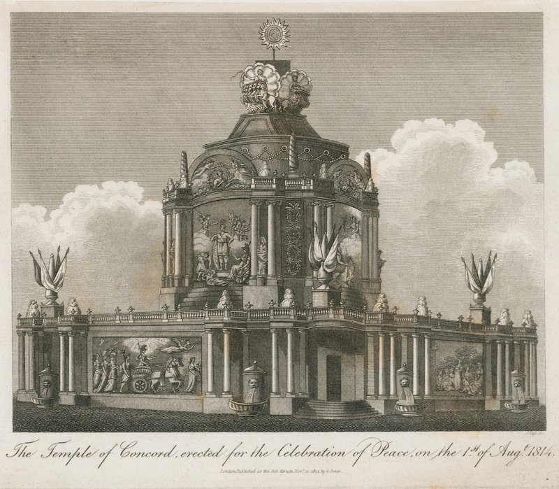 Templo da Concórdia erigido para a paz de 1814 de English School