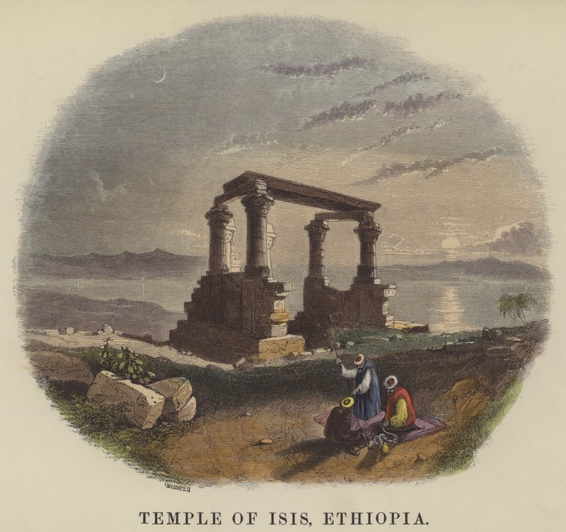 Templo de Ísis, Etiópia (gravura colorida) de English School