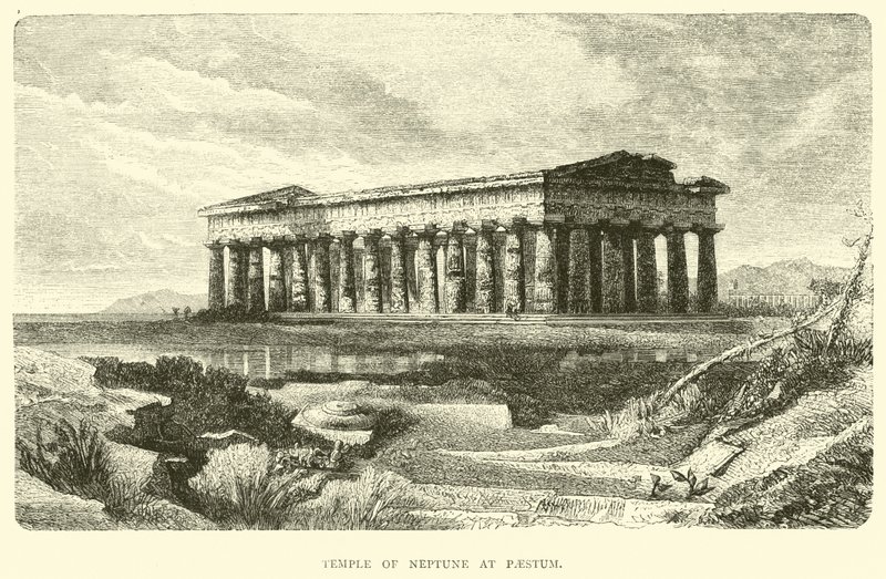 Templo de Netuno em Paestum de English School