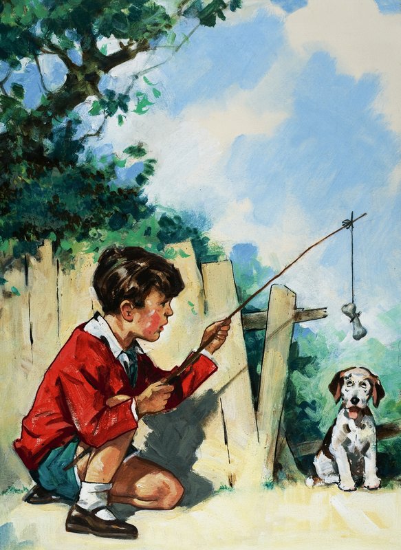 Tentando um cachorro de English School