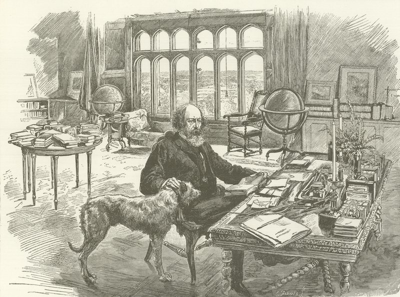 Tennyson em sua biblioteca de English School