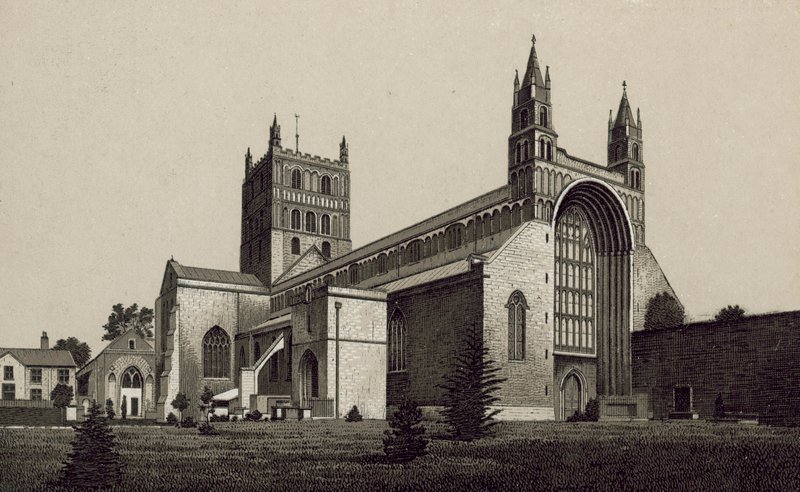 Abadia de Tewkesbury (litografia) de English School