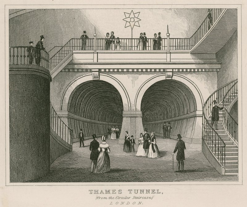 Thames Tunnel da escadaria circular de English School
