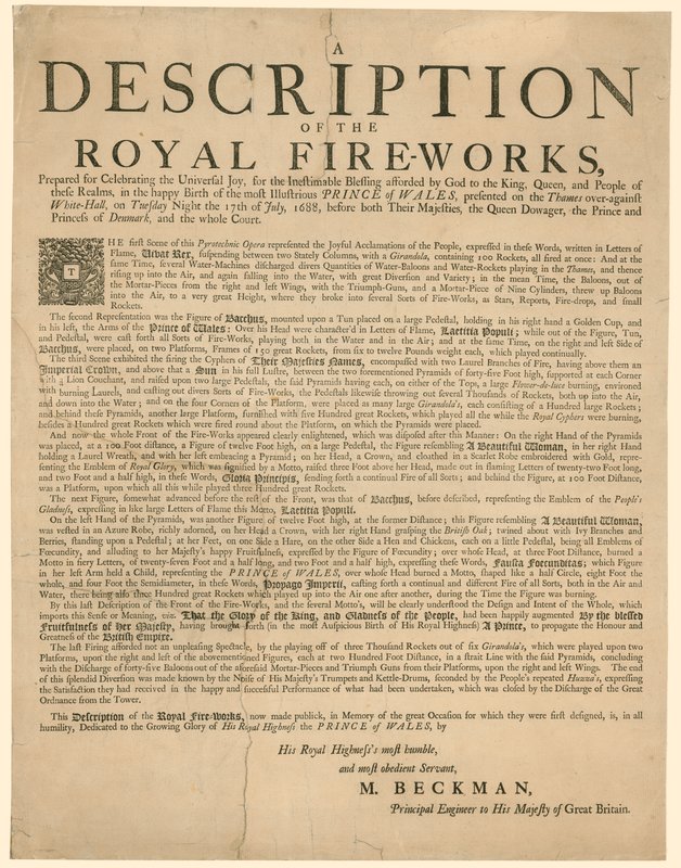 Ação de Graças pelo nascimento de James Edward, o Velho Pretendente, nascido em 10 de junho de 1688 de English School