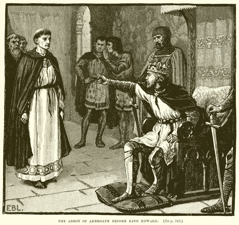 O abade de Arbroath antes do rei Edward de English School
