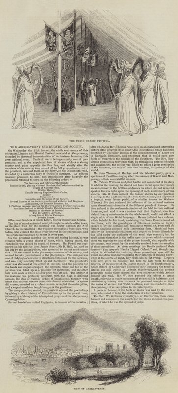 A Sociedade Abergavenny Cymreigyddion (gravura) de English School