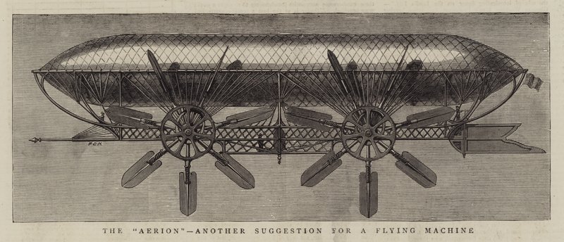 A "Aerion", outra sugestão para uma máquina voadora (gravura) de English School