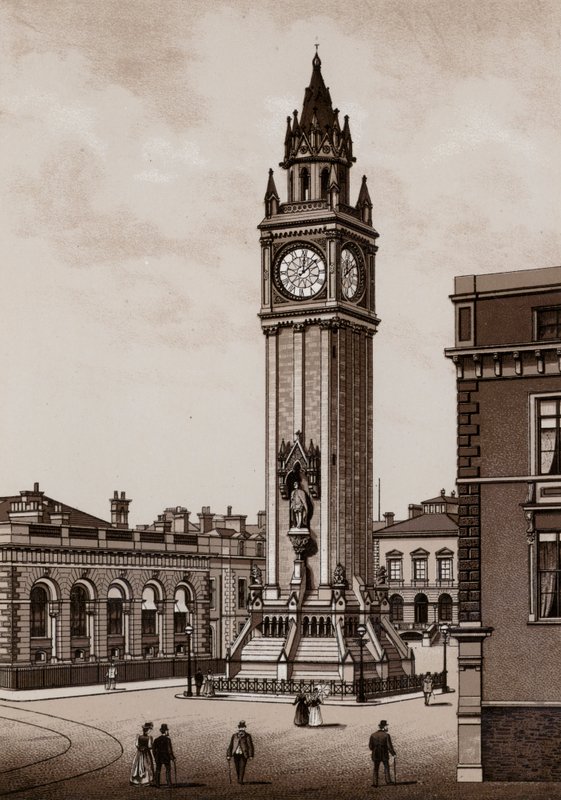 O Albert Memorial, Belfast (litho) de English School