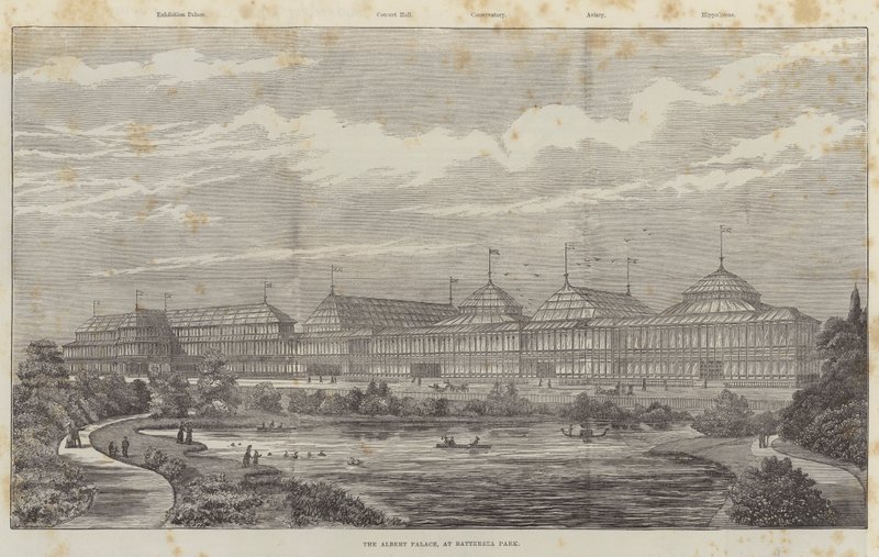 O Palácio Albert, no Battersea Park (gravura) de English School