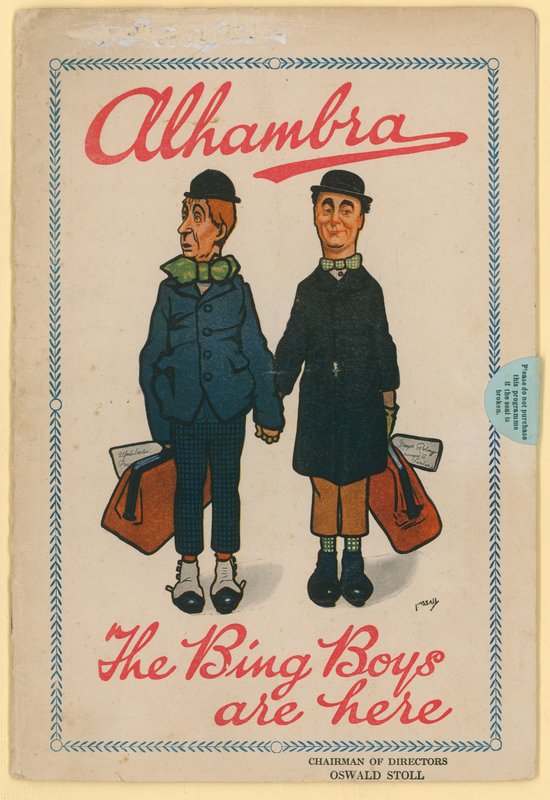 O Alhambra, Leicester Square, Londres, programa para The Bing Boys de English School