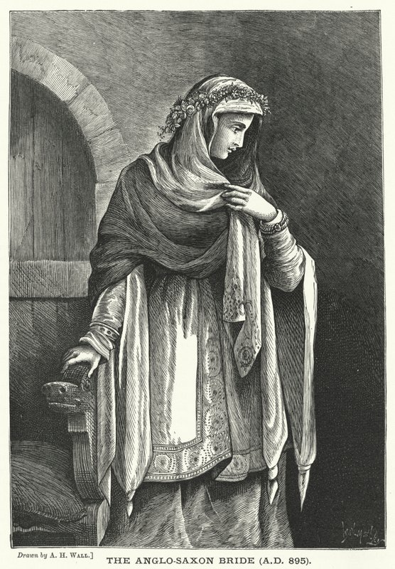 The Anglo-Saxon Bride, AD 895 (gravura) de English School