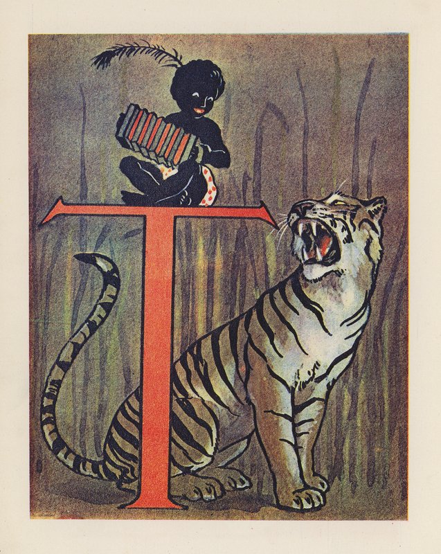 O ABC dos animais: Letra T, Tigre (litografia a cores) de English School