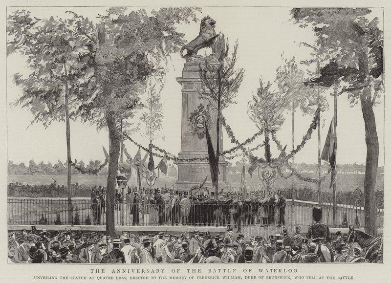 O Aniversário da Batalha de Waterloo (gravura) de English School