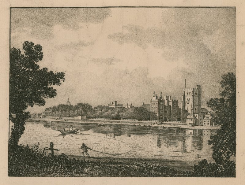 O Palácio Arquiepiscopal de Lambeth, de uma imagem de Marlow de English School