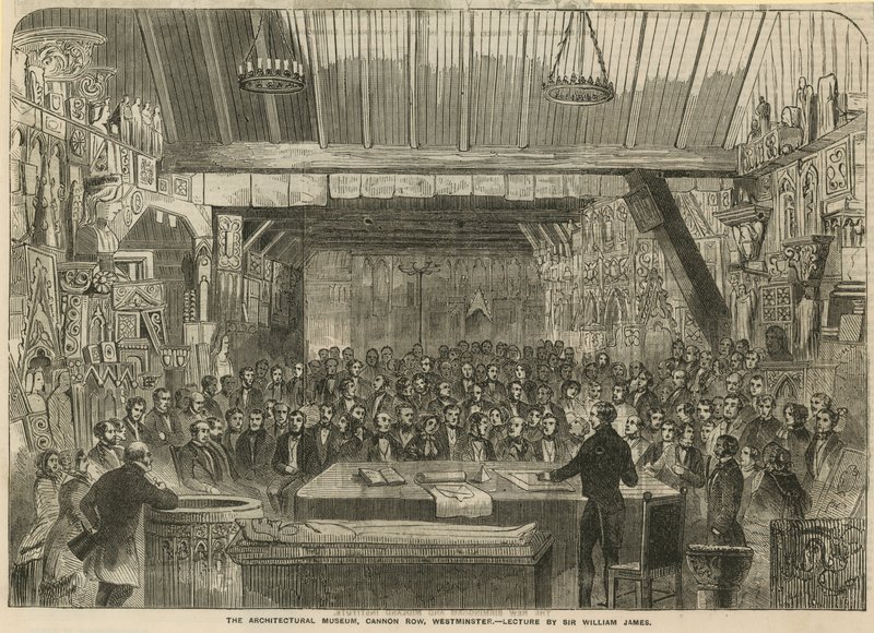 O Museu de Arquitetura, Cannon Row, Westminster - palestra de Sir William James de English School