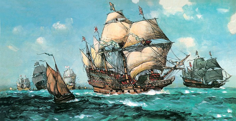 A Arca Real Vela ao encontro da Armada (cor litho) de English School