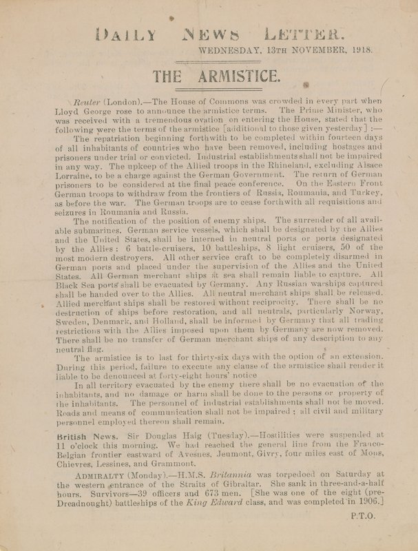 O armistício de English School