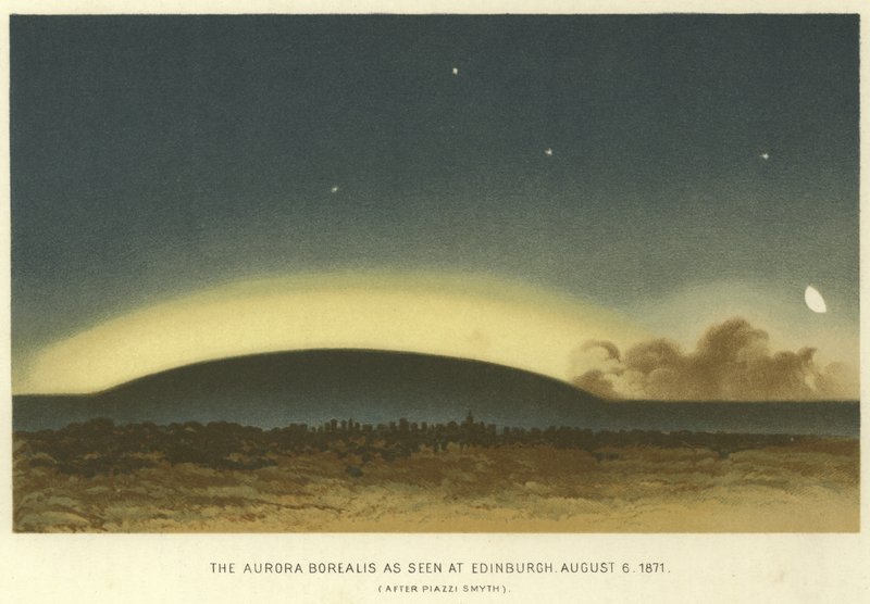 A Aurora Boreal como visto em Edimburgo, 6 de agosto de 1871 de English School