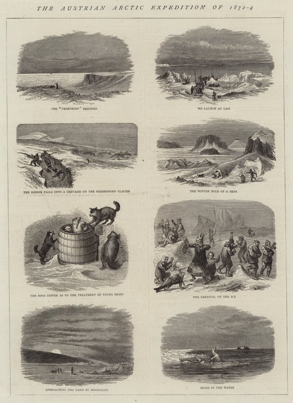 A Expedição Ártica Austríaca de 1872-4 (gravura) de English School