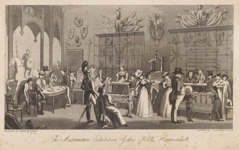 A exposição do autômato, salão gótico, Haymarket de English School