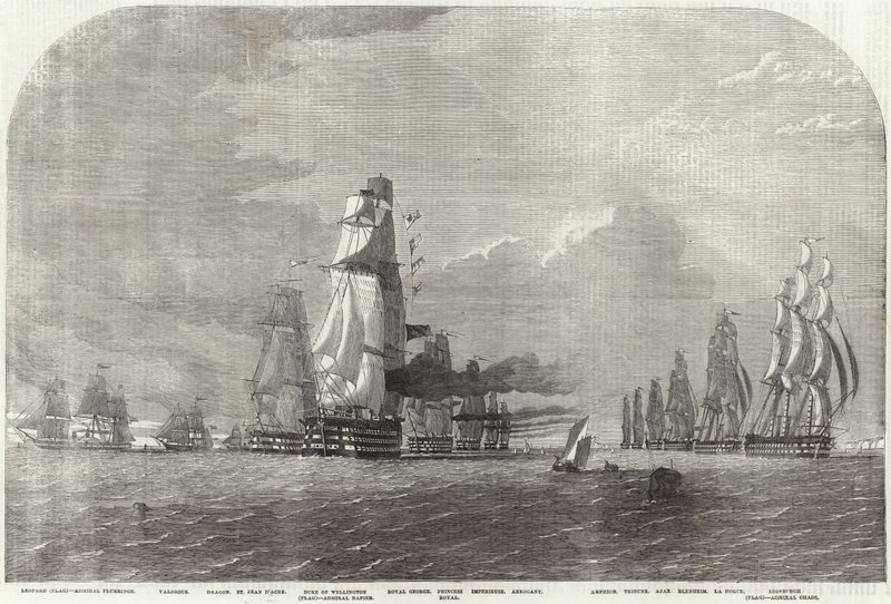 A frota do Báltico concorrendo a Dover Straits de English School