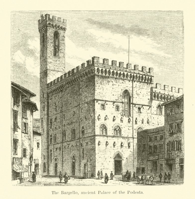 O Bargello, antigo Palácio da Podesta (gravura) de English School