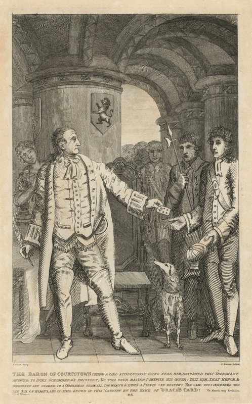 O Barão de Courtstown devolveu esta resposta indignada ao emissário de Duke Schomberg de English School