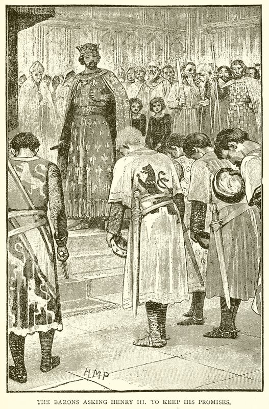Os barões pedindo Henry III para manter suas promessas de English School