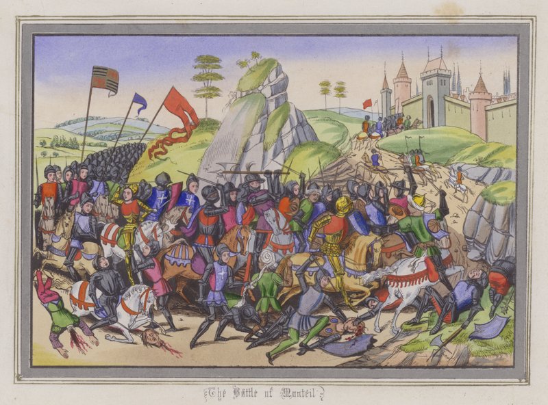 The Battle Of Montiel (gravura colorida) de English School