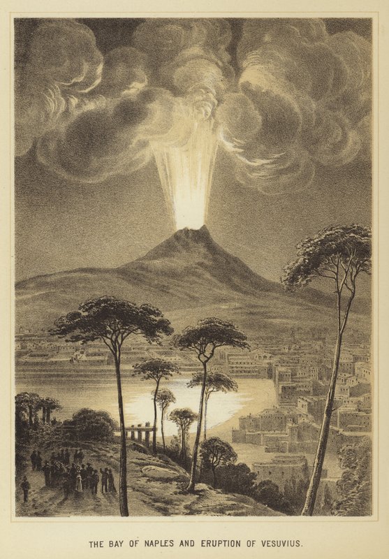 A baía de Nápoles e a erupção do Vesúvio de English School