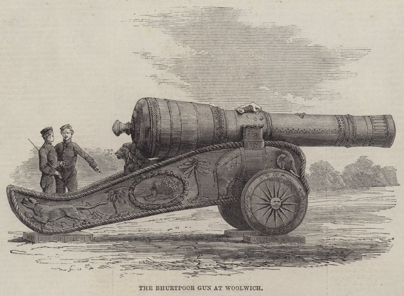 A Arma Bhurtpoor em Woolwich (gravura) de English School