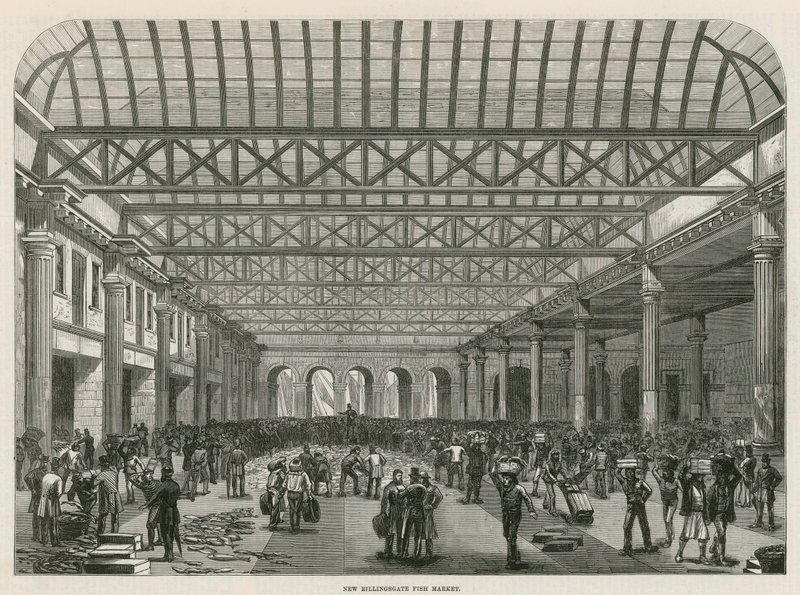 O mercado de peixes do Billingsgate de English School