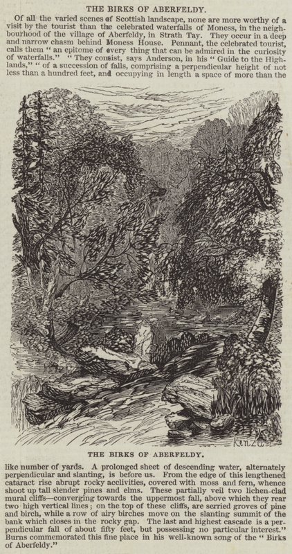 Os Birks of Aberfeldy (gravura) de English School