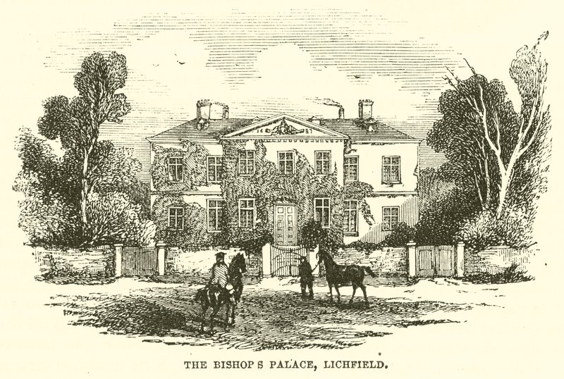 O Palácio do Bispo, Lichfield (gravura) de English School