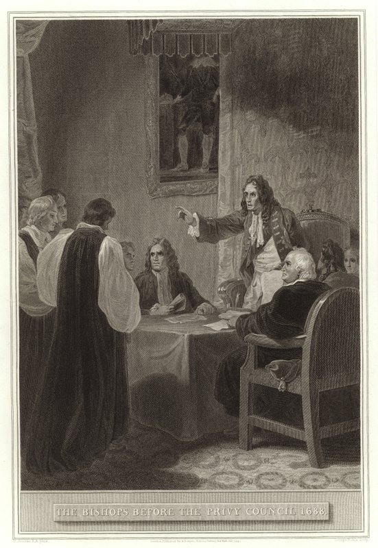 Os Bispos antes do Conselho Privado 1688 de English School