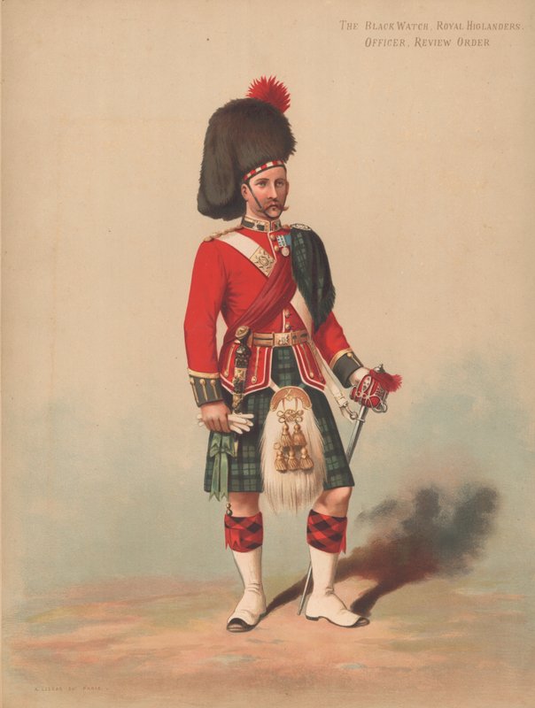 O relógio preto, Royal Highlanders, oficial, ordem de revisão de English School