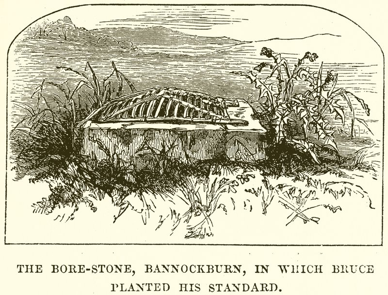 The Bore-Stone, Bannockburn, em que Bruce plantou seu padrão de English School