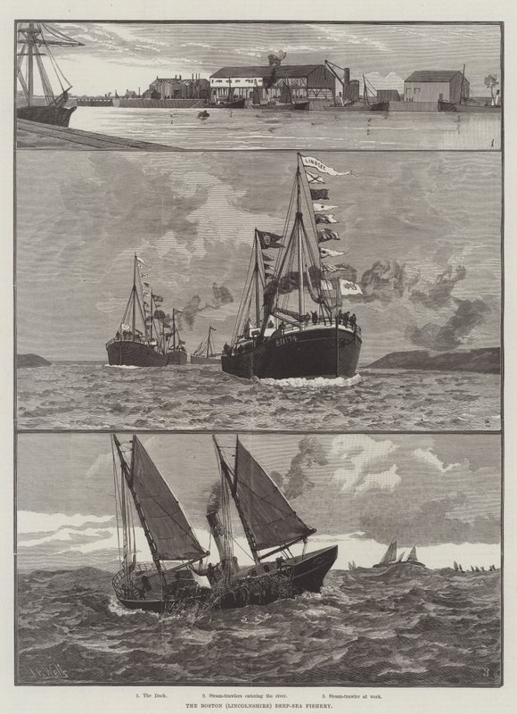 The Boston (Lincolnshire) Deep-Sea Fishery (gravura) de English School