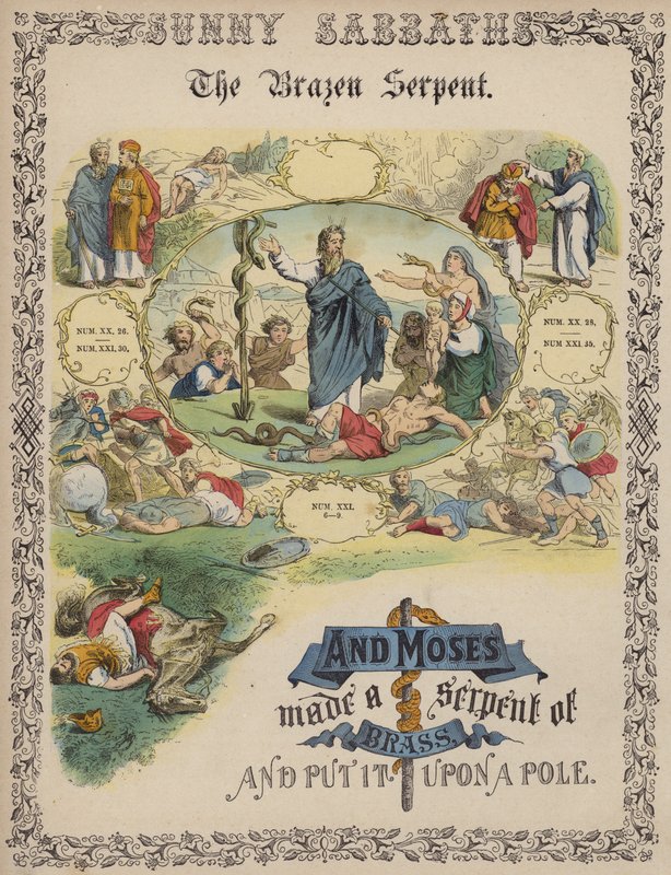 The Brazen Serpent (gravura colorida) de English School