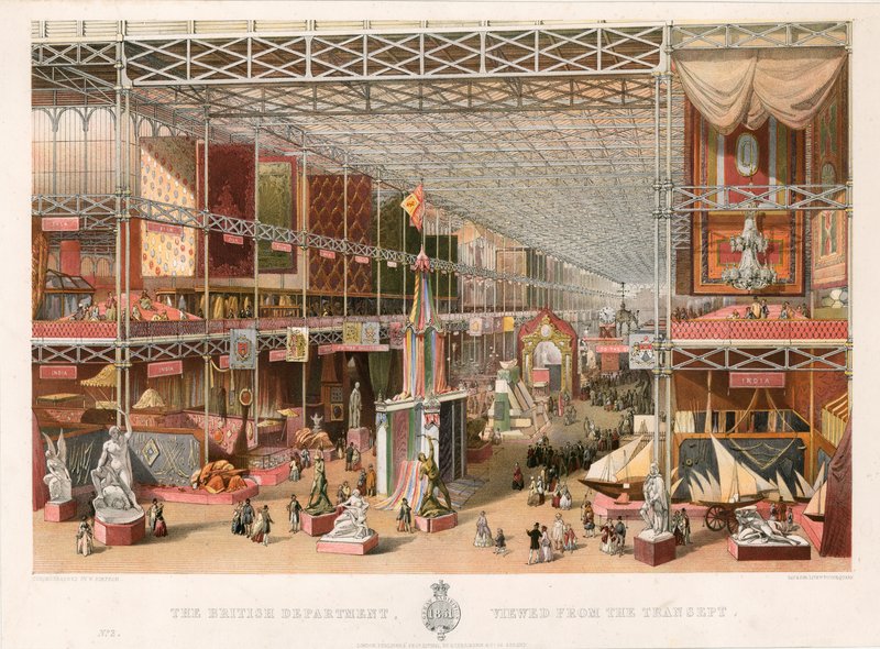 O Departamento Britânico, Visto do Transepto, Grande Exposição, 1851 de English School
