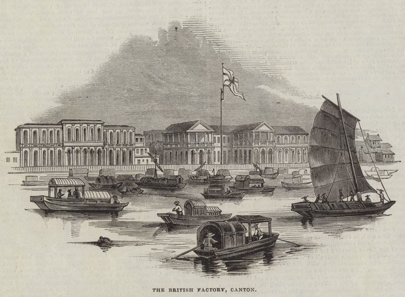 The British Factory, Canton (gravura) de English School
