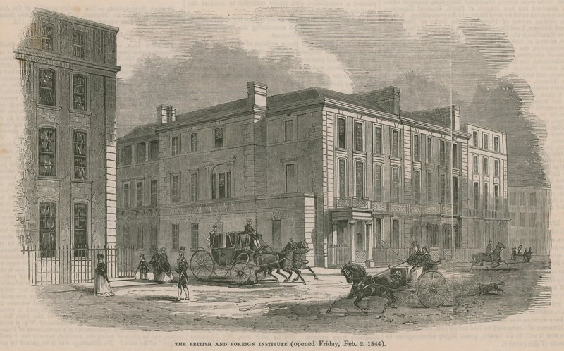 O Instituto Britânico e Estrangeiro, aberto sexta-feira, 2 de fevereiro de 1844 de English School