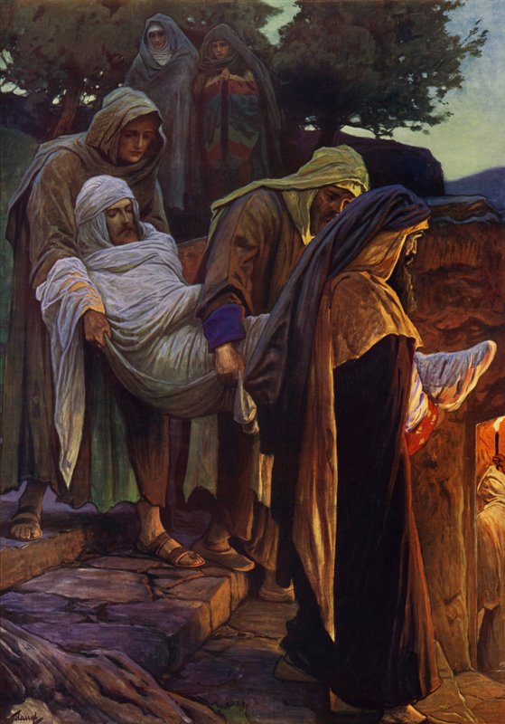 O enterro de Jesus (litografia a cores) de English School