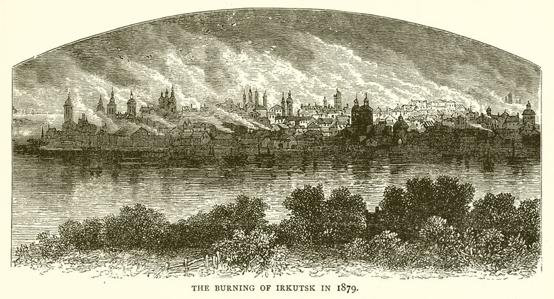 A queima de Irkutsk em 1879 de English School