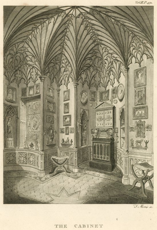 O gabinete em Strawberry Hill, Twickenham, Londres de English School