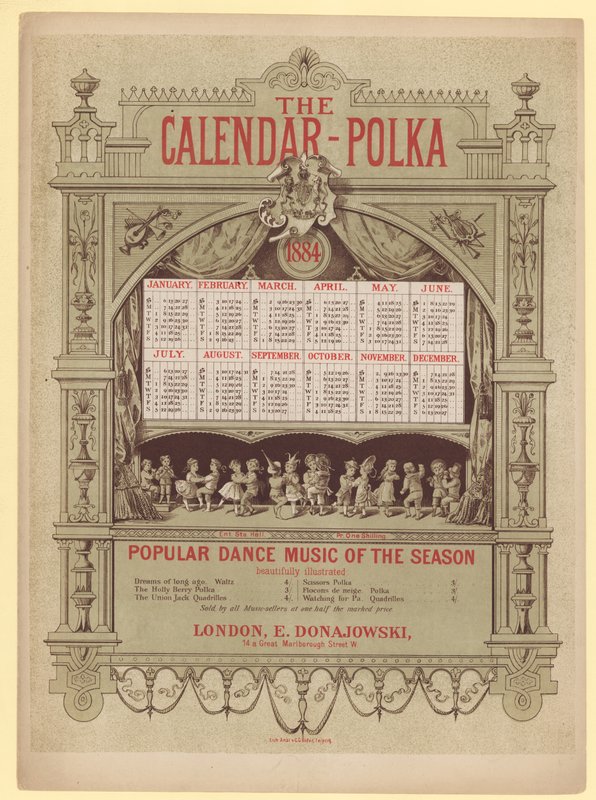 A valsa do calendário, 1884 de English School