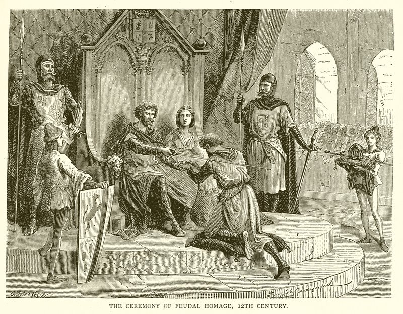A Cerimônia da Homenagem Feudal, Século XII de English School